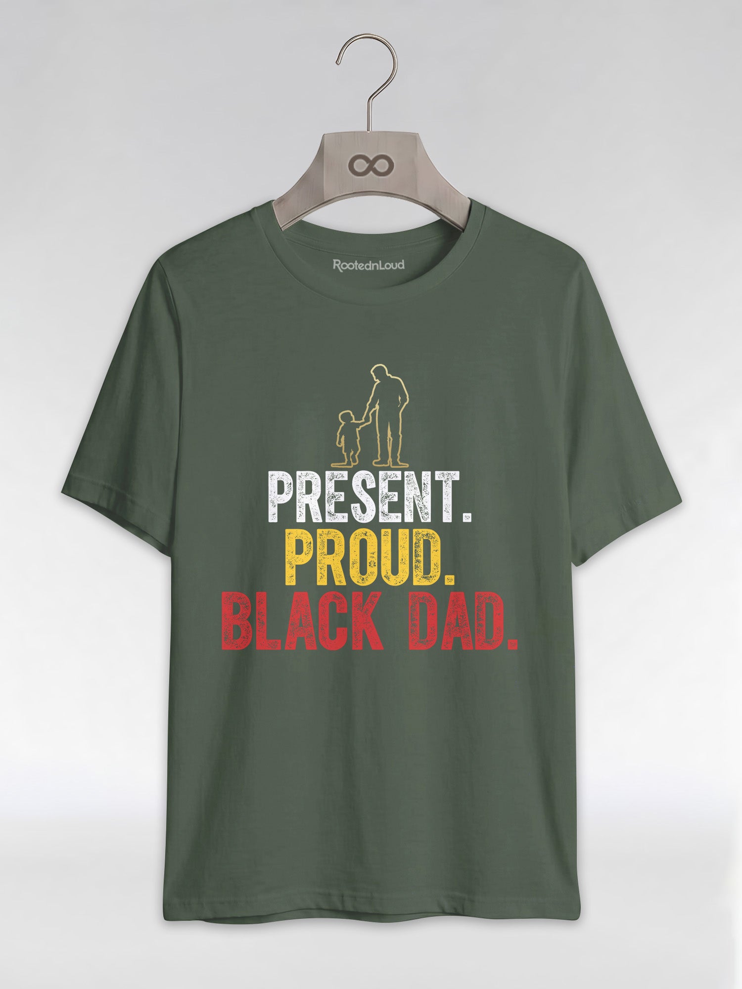 Present Proud Black Dad: The Active Father Graphic T-Shirt - RootednLoud