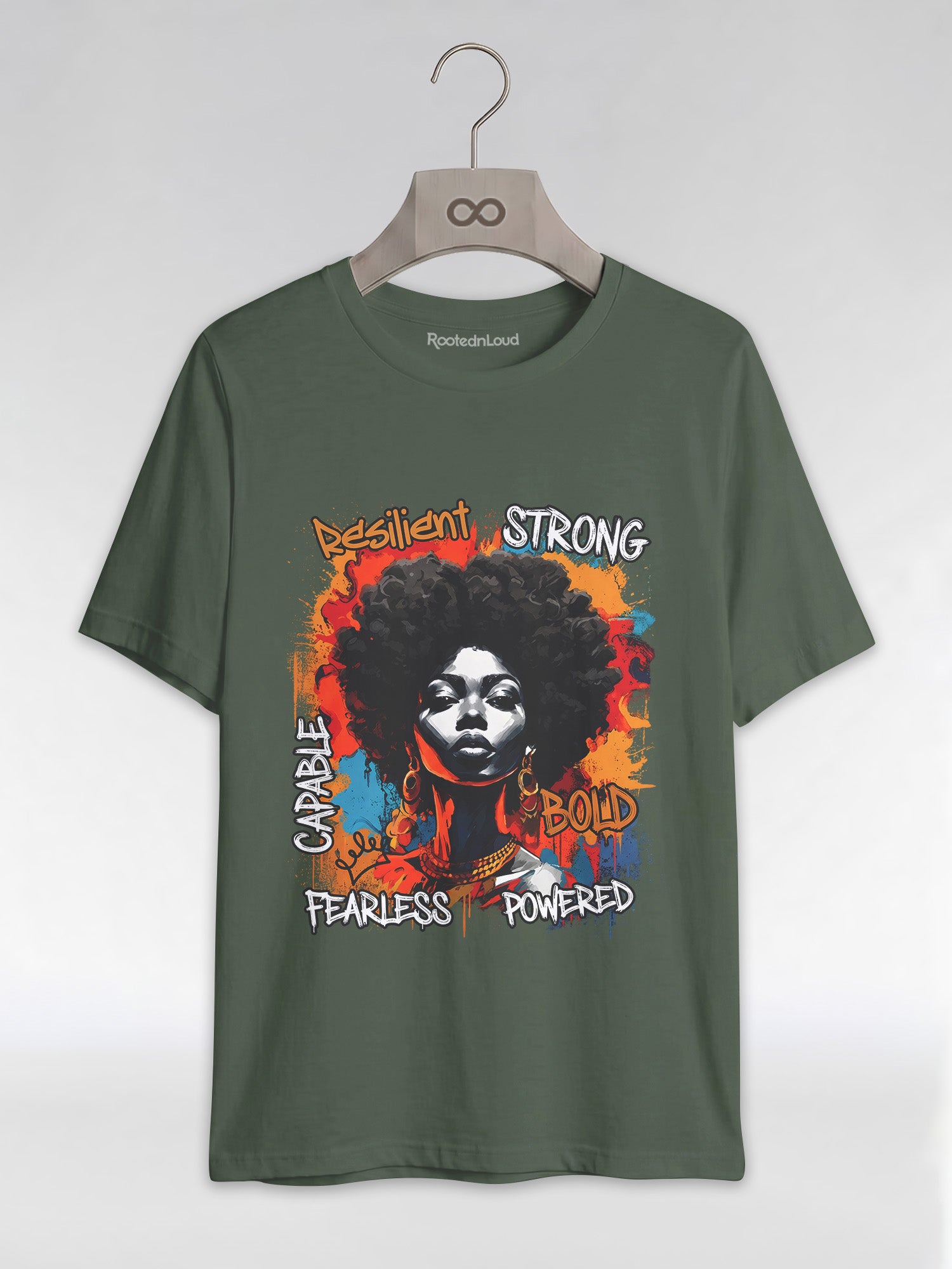 Fearless & Resilient: Urban Black Queen Graphic T-Shirt - RootednLoud