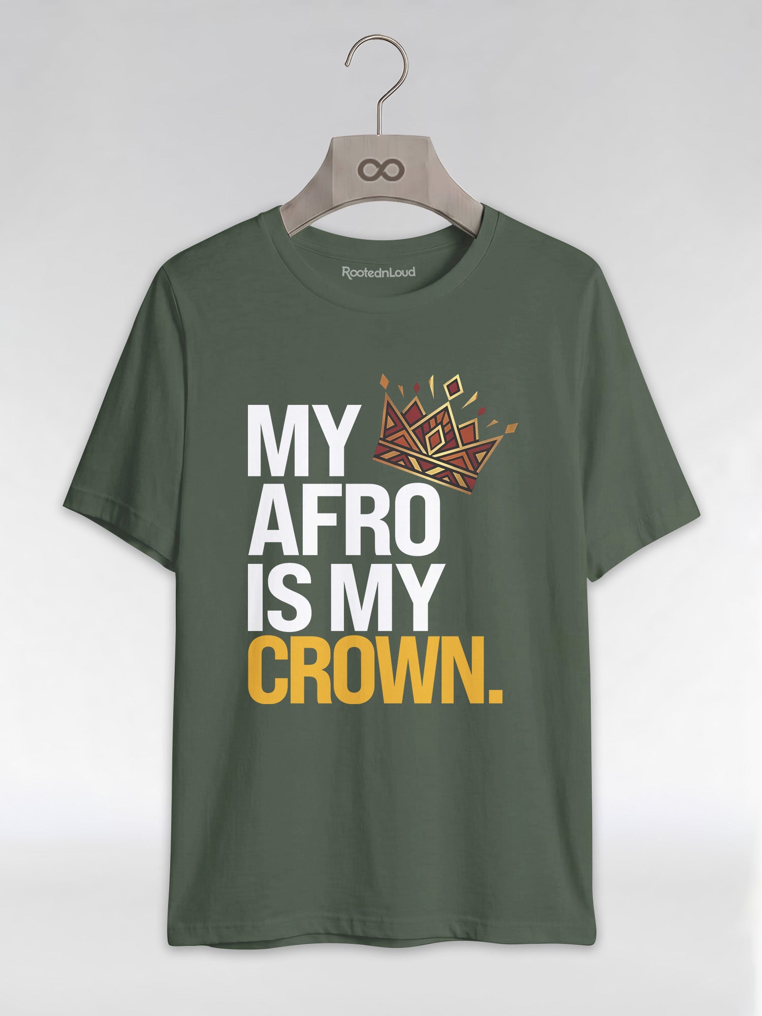 My Afro Is My Crown: Tribal Crown Black Queen Graphic T-Shirt - RootednLoud