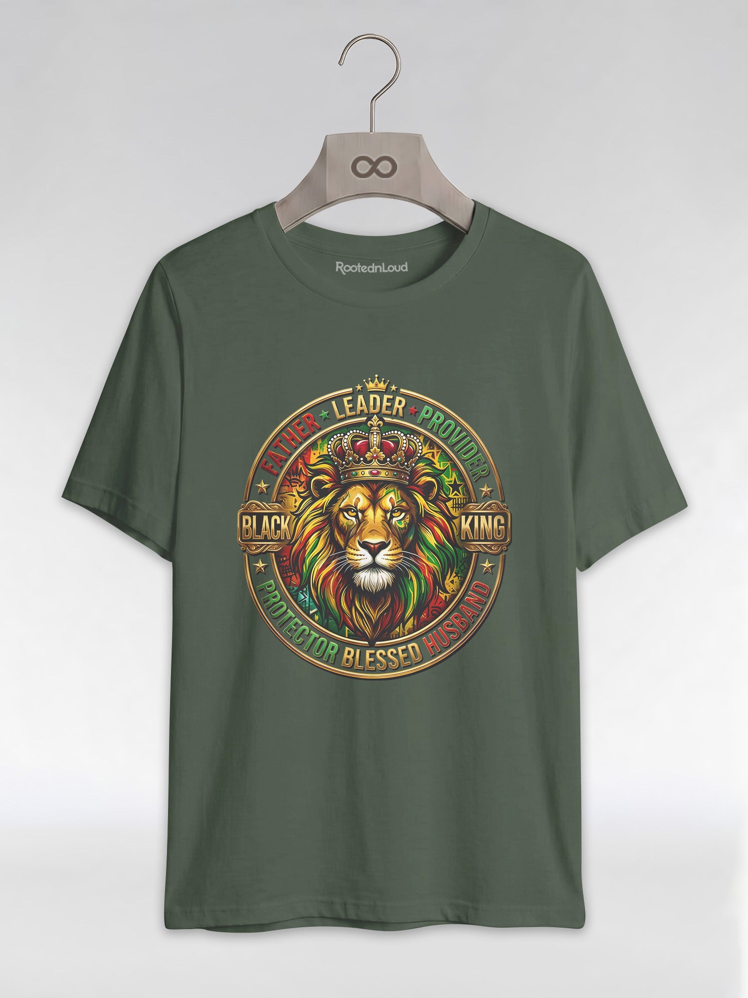 The Royal Patriarch: Proud Black Dad & Husband Graphic T-Shirt - RootednLoud