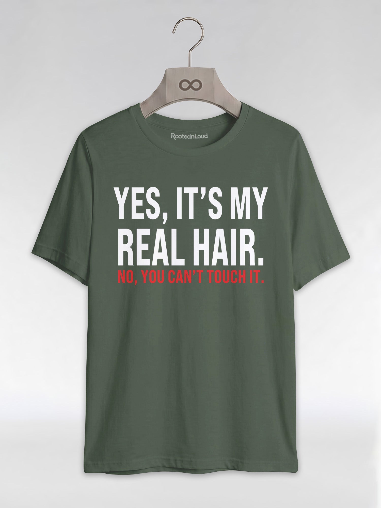 Yes It's My Real Hair. No, You Can't Touch It: Sassy Black Girl Graphic T-Shirt - RootednLoud