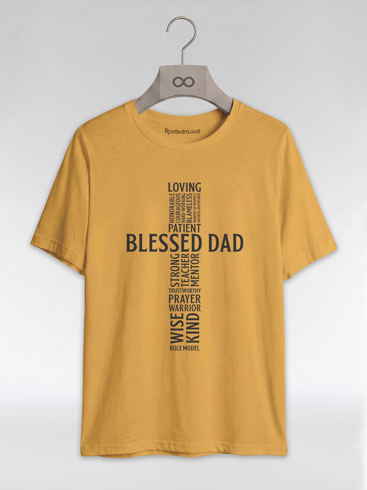 Blessed Black Dad: The Christian Cross Typography Graphic T-Shirt - RootednLoud