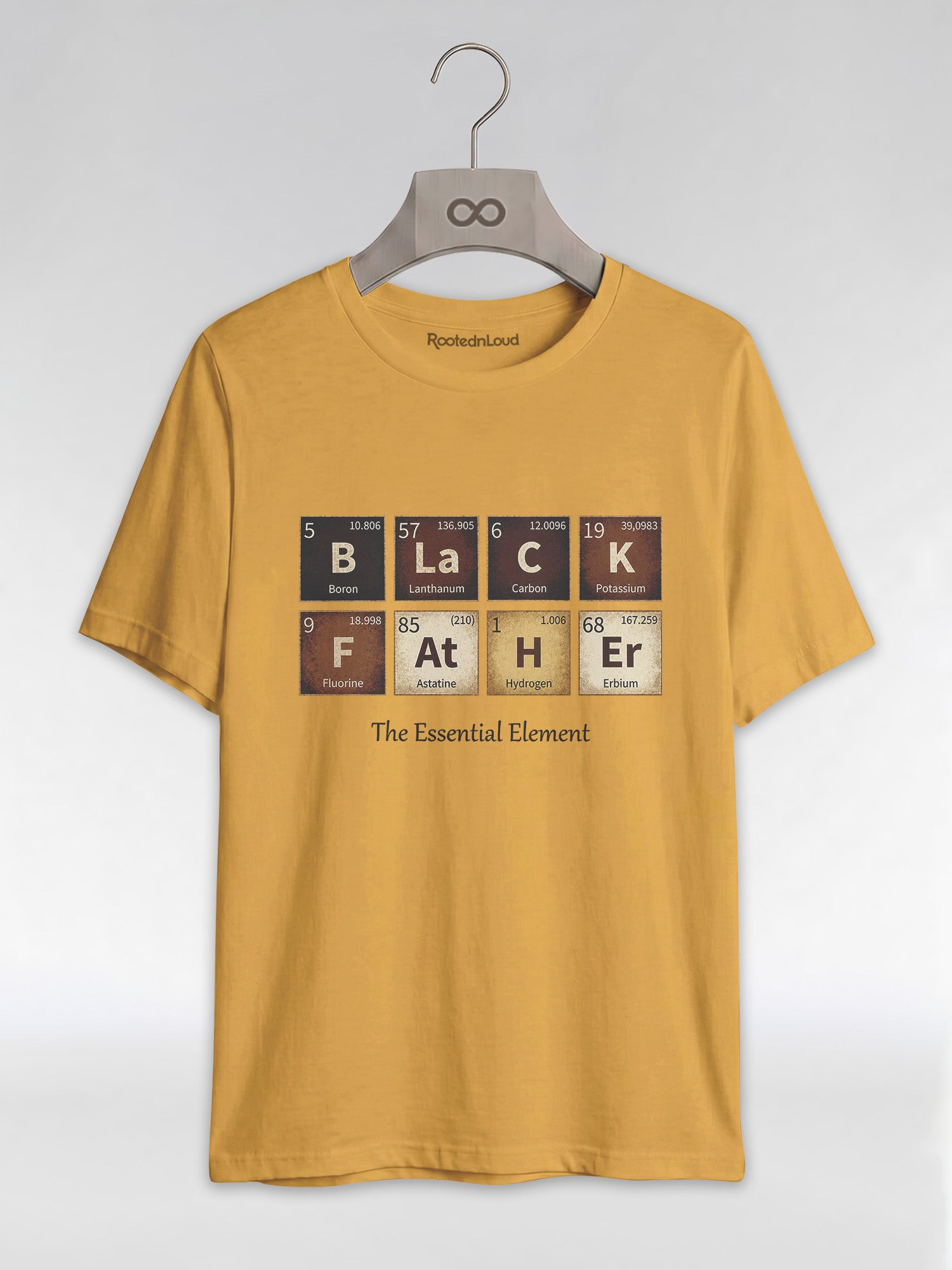 Black Father: The Essential Element Periodic Table Graphic T-Shirt - RootednLoud