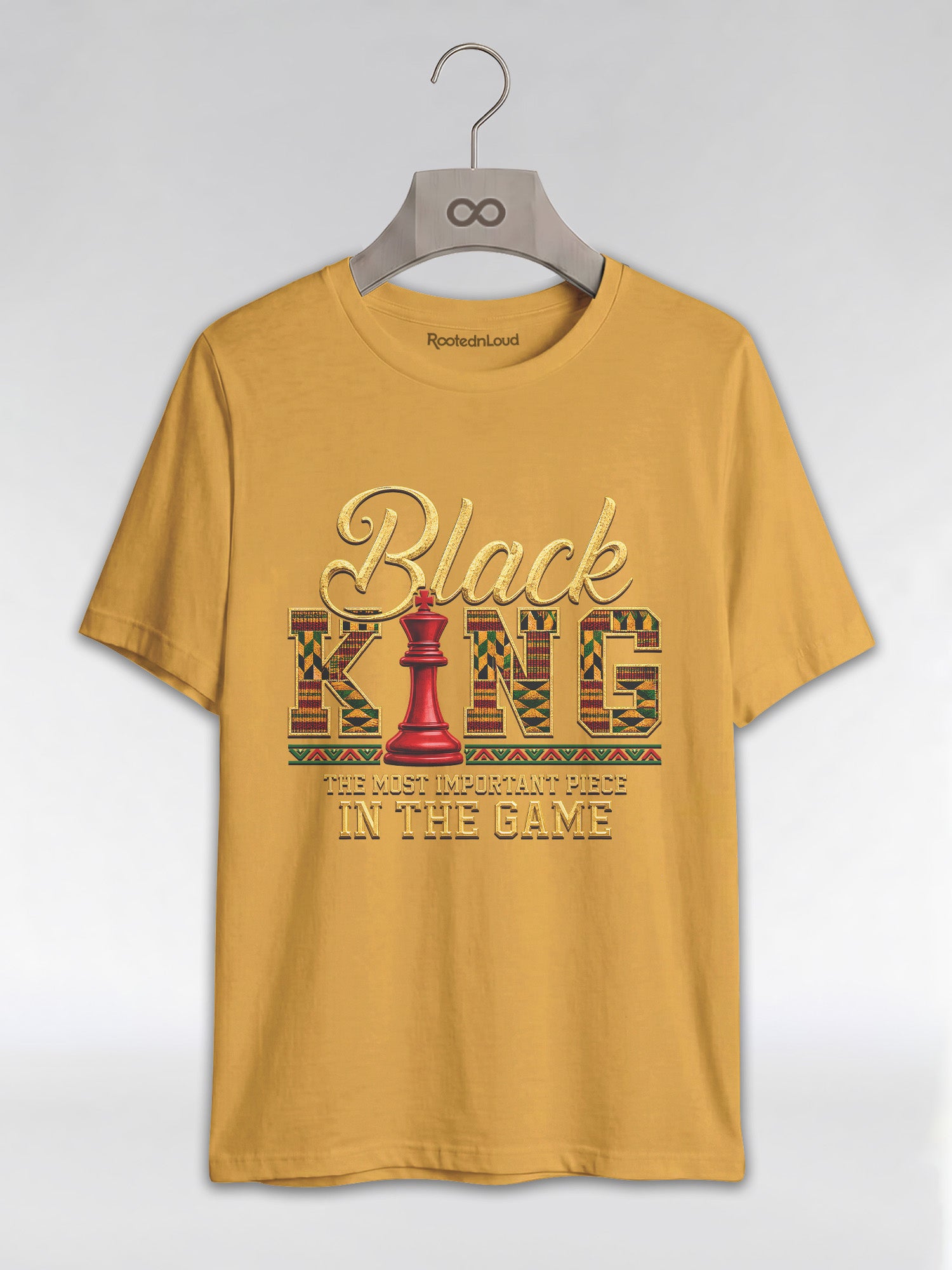 Black King Dad: The Most Important Piece In The Game Graphic T-Shirt - RootednLoud
