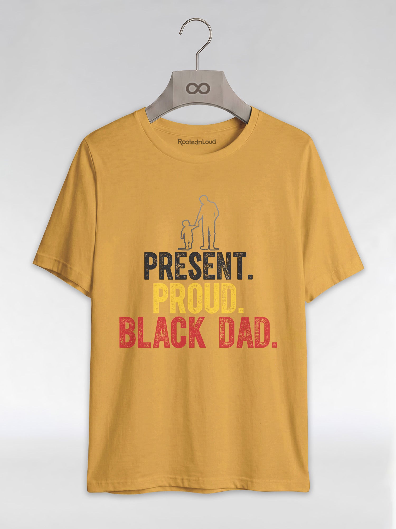 Present Proud Black Dad: The Active Father Graphic T-Shirt - RootednLoud
