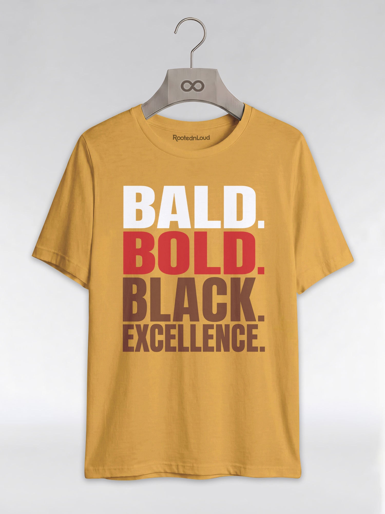 Bald & Bold: Black Excellence Typography Empowerment Graphic T-Shirt - RootednLoud