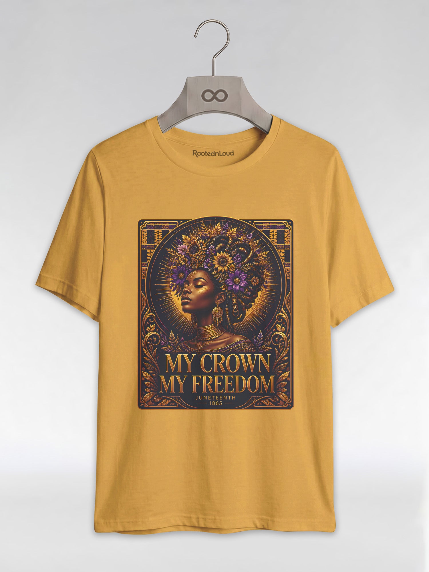 My Crown My Freedom: Juneteenth Melanin Queen Graphic T-Shirt - RootednLoud