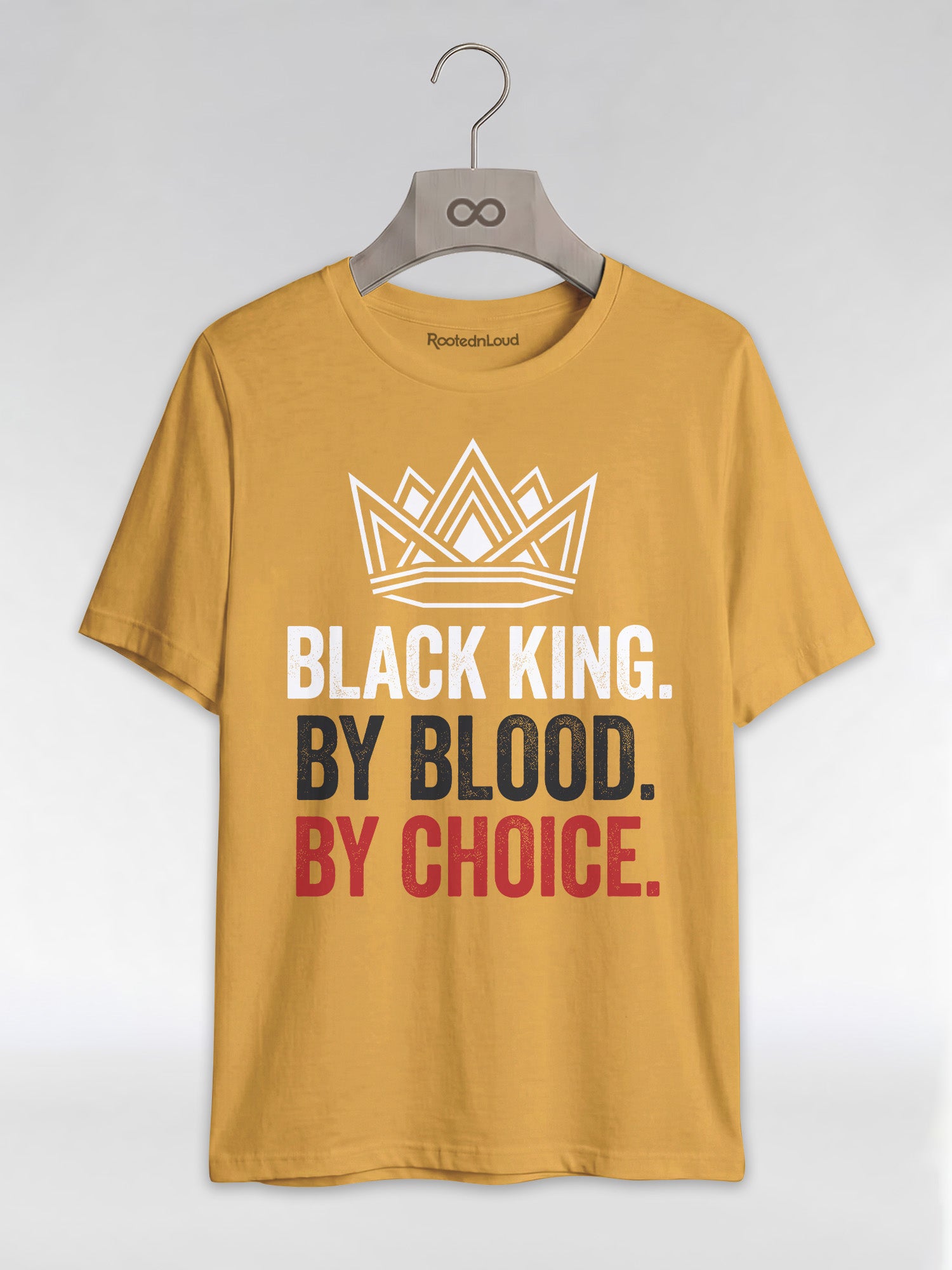 Black King By Blood By Choice: Royal Crown Empowerment Graphic T-Shirt - RootednLoud