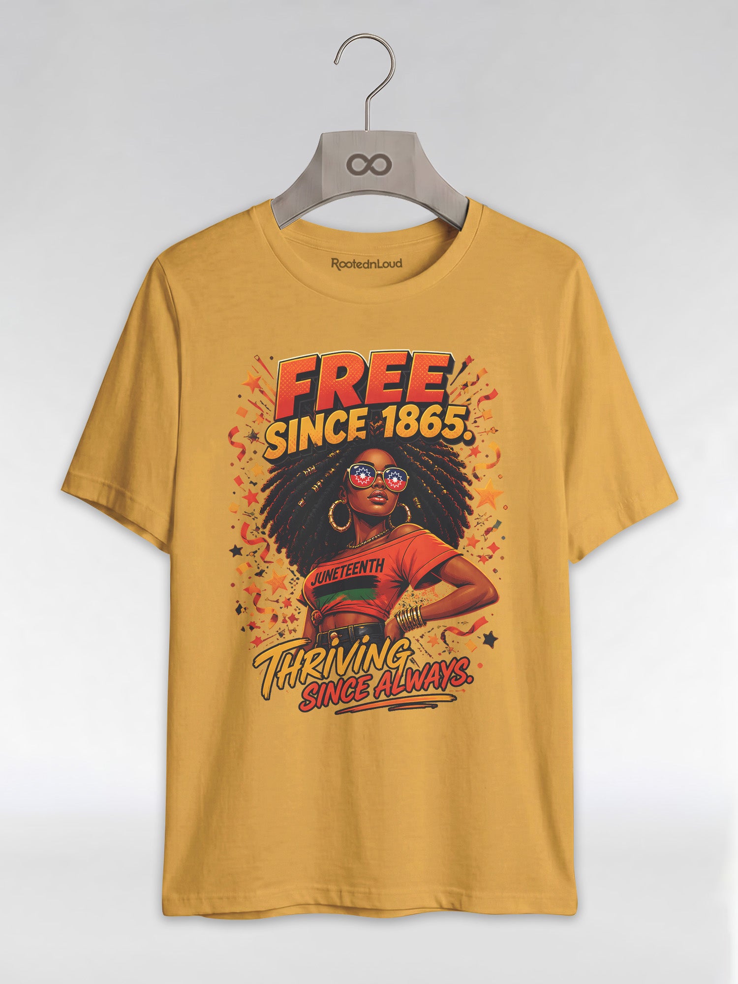 Thriving Since Always: Free Since 1865 Juneteenth Graphic T-Shirt - RootednLoud