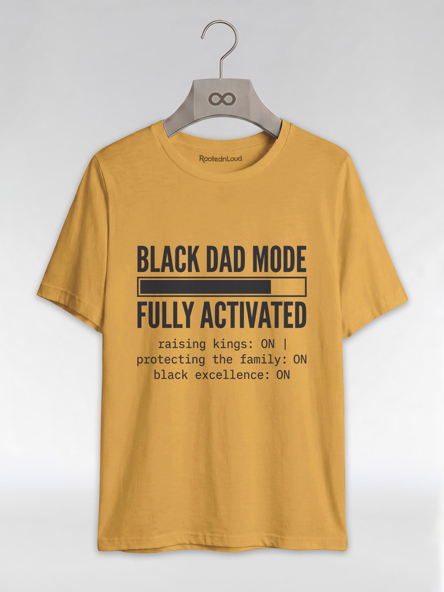 Black Dad Mode: Fully Activated Graphic T-Shirt - RootednLoud