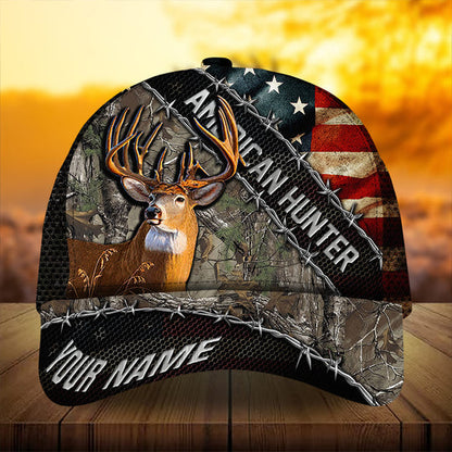 Frenzidea Premium Hedge Of Thorns Flag Deer Hunting Personalized Cap