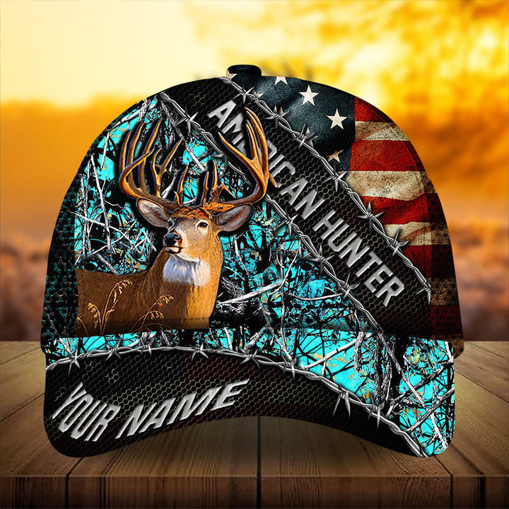 Frenzidea Premium Hedge Of Thorns Flag Deer Hunting Personalized Cap