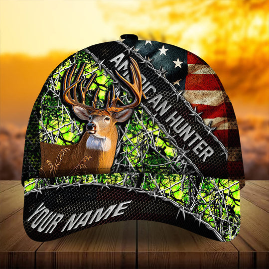 Frenzidea Premium Hedge Of Thorns Flag Deer Hunting Personalized Cap