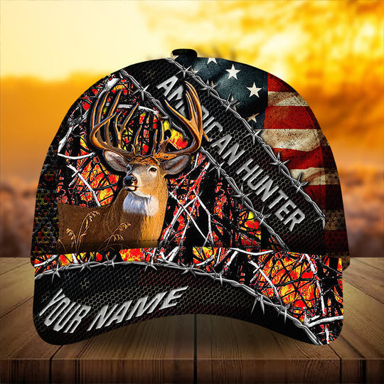 Frenzidea Premium Hedge Of Thorns Flag Deer Hunting Personalized Cap