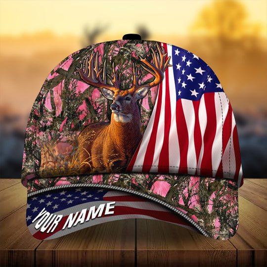 Frenzidea Premium Florapunk Flag Deer Hunting Personalized Cap