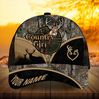 Frenzidea Premium Florapunk Country Girl Deer Hunting Trucker Personalized Cap