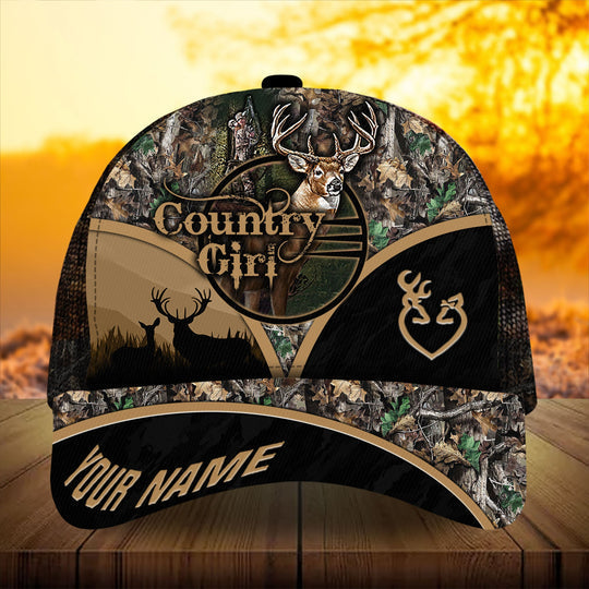 Frenzidea Premium Florapunk Country Girl Deer Hunting Trucker Personalized Cap