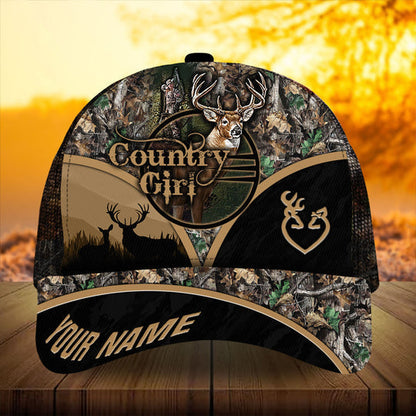 Frenzidea Premium Florapunk Country Girl Deer Hunting Trucker Personalized Cap