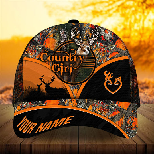 Frenzidea Premium Florapunk Country Girl Deer Hunting Trucker Personalized Cap
