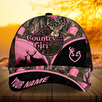 Frenzidea Premium Florapunk Country Girl Deer Hunting Trucker Personalized Cap