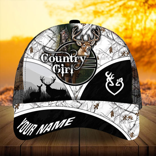 Frenzidea Premium Florapunk Country Girl Deer Hunting Trucker Personalized Cap