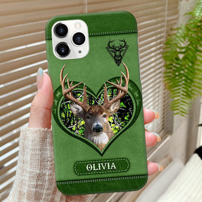 Frenzidea Deer Hunting Leather Pattern Personalized Name Multicolor Phone Case (6 colors)