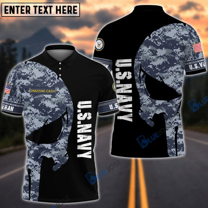 Frenzidea Premium Veteran U.S Navy 2 3D Polo All Over Printed