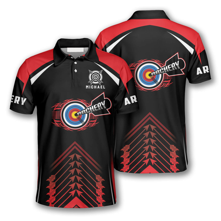 Frenzidea Personalized Archery Red Black Version Personalized Name 3D Shirt