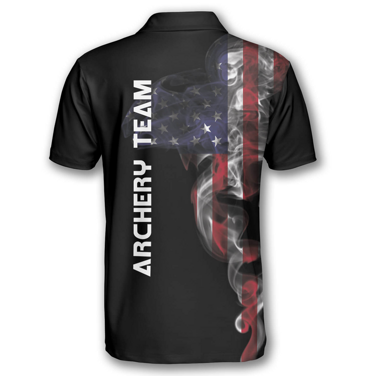 Frenzidea Smoky US Flag Archery Personalized Unisex Shirt