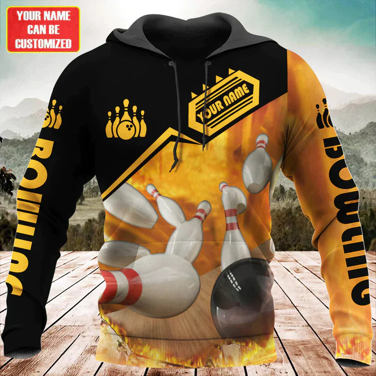 Frenzideas Custom Bowling Personalized Name 3D Shirt