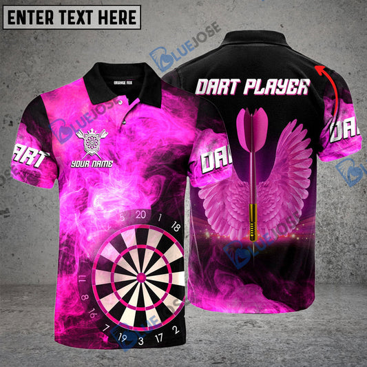 Frenzidea Darts Pink Player Arrow With Wings Personalized Name 3D Shirt