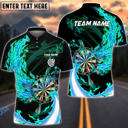Frenzidea Breath Of Fire Darts Personalized Name, Team Name Polo Shirt (4 Colors)