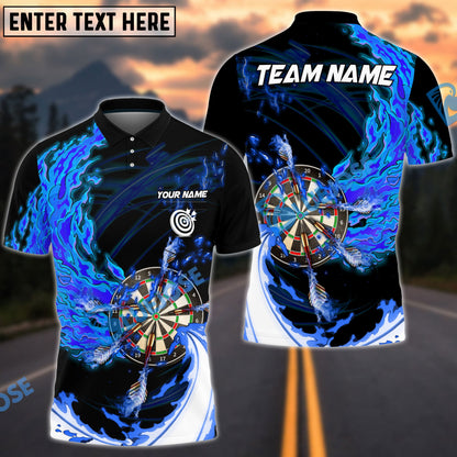 Frenzidea Breath Of Fire Darts Personalized Name, Team Name Polo Shirt (4 Colors)