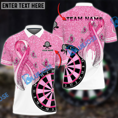 Frenzidea Darts Breast Cancer Personalized Name, Team Name 3D Shirt