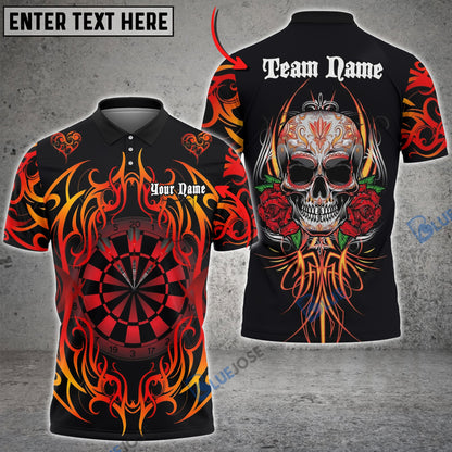 Frenzidea Darts Fire Rose Personalized Name, Team Name 3D Shirt