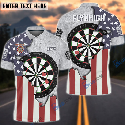 Frenzidea Darts USA Flag Flynhigh Team Personalized Name, Team Name 3D Shirt