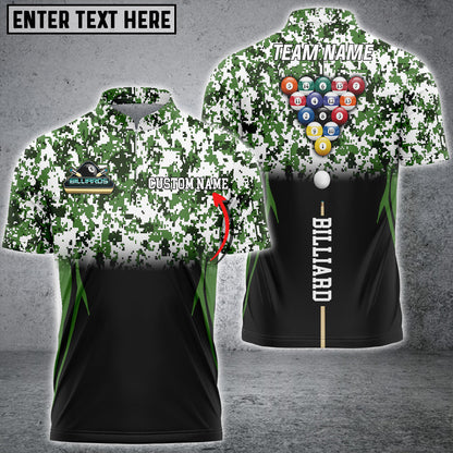 Frenzidea Billiards Sport Camo Personalized Name, Team Name Unisex Shirt ( More Color Options )