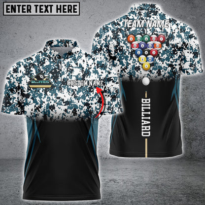 Frenzidea Billiards Sport Camo Personalized Name, Team Name Unisex Shirt ( More Color Options )