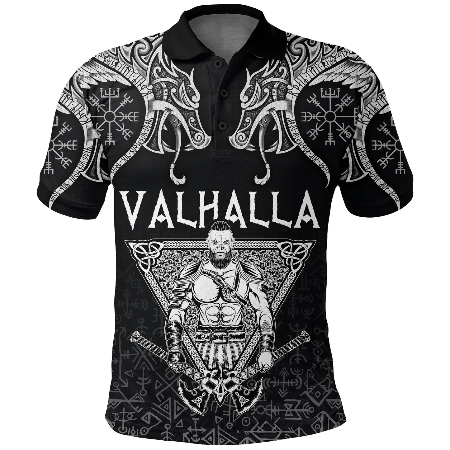 Frenzidea Viking Style Polo Shirts Warrior Valhalla and Double Dragon