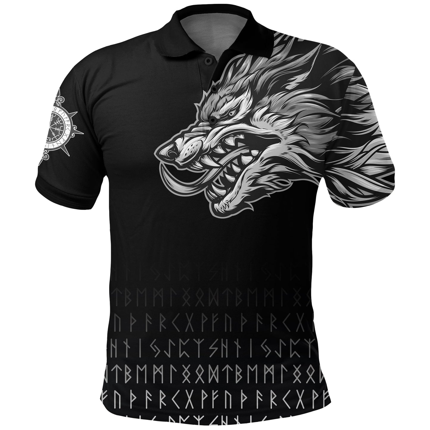 Frenzidea Viking Style Polo Shirts Fenrir Wolf Near Shoulder