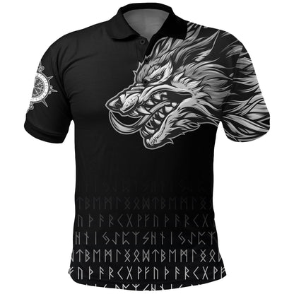 Frenzidea Viking Style Polo Shirts Fenrir Wolf Near Shoulder