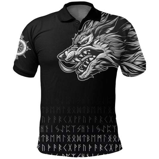 Frenzidea Viking Style Polo Shirts Fenrir Wolf Near Shoulder