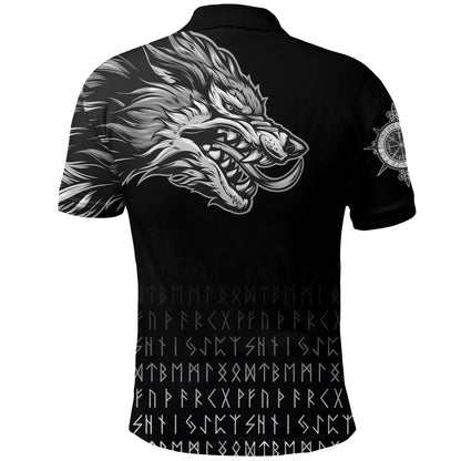 Frenzidea Viking Style Polo Shirts Fenrir Wolf Near Shoulder