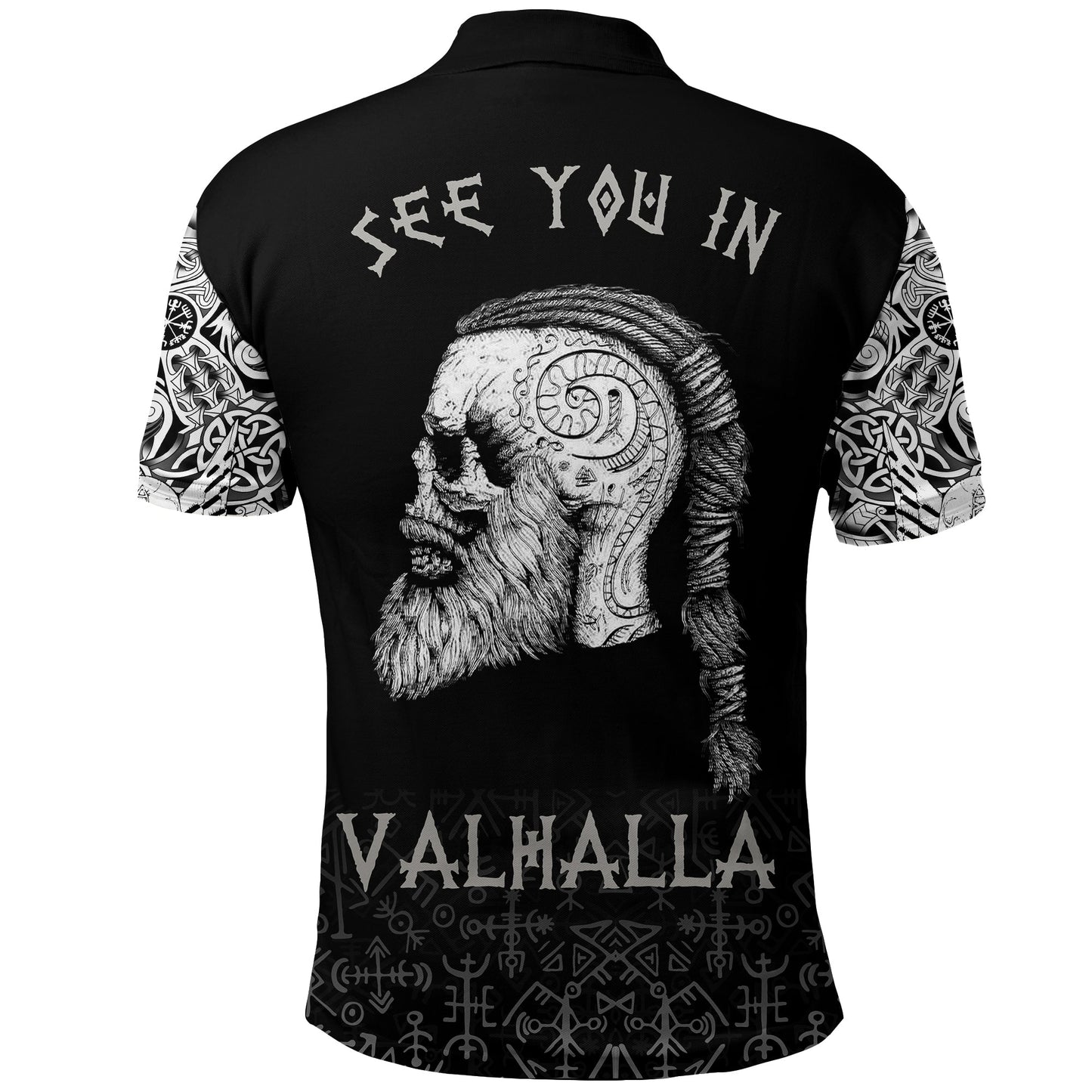 Frenzidea Viking Style Polo Shirt - Raven And Skull
