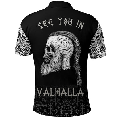 Frenzidea Viking Style Polo Shirt - Raven And Skull