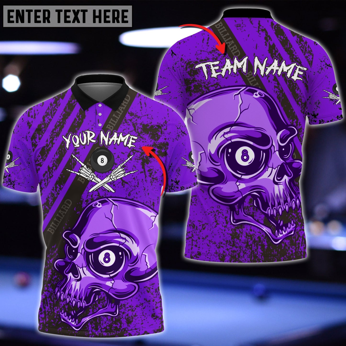 Frenzidea Billiards Ball Skull Personalized 3D Shirt