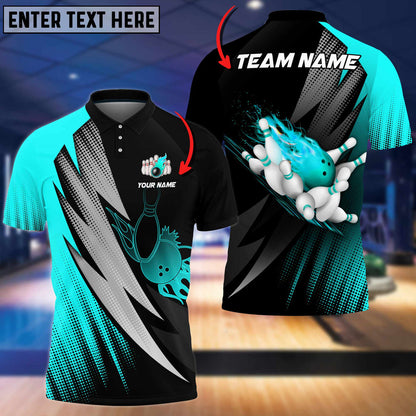 Frenzidea Thunder Polka Dot Motifs Bowling Personalized Name, Team Name 3D Shirt (4 Colors)