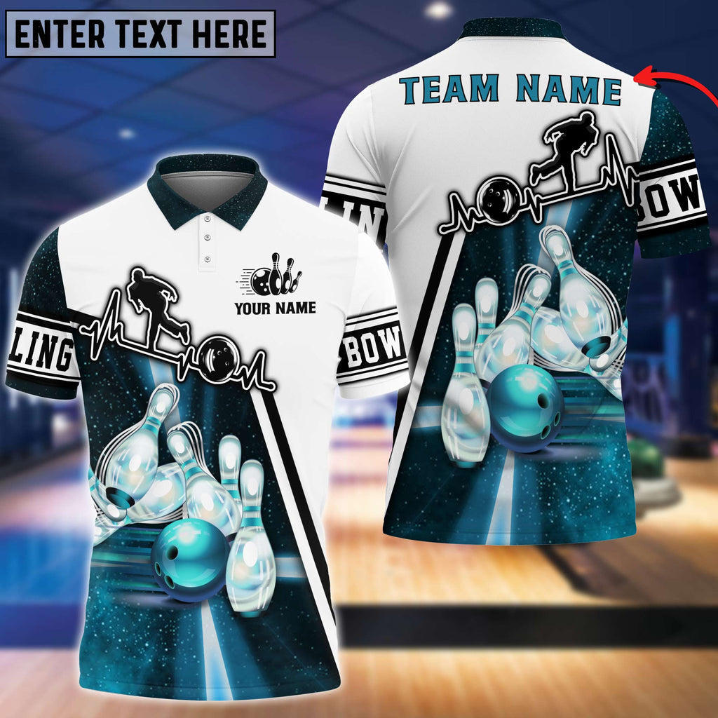 Frenzideas Personalized Name Light Bowling Player Multicolor 3D Shirt