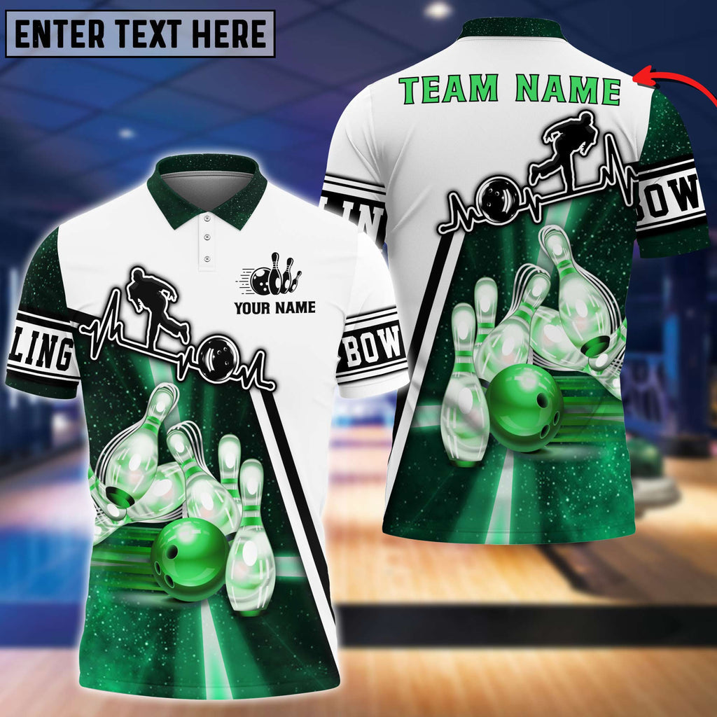 Frenzideas Personalized Name Light Bowling Player Multicolor 3D Shirt