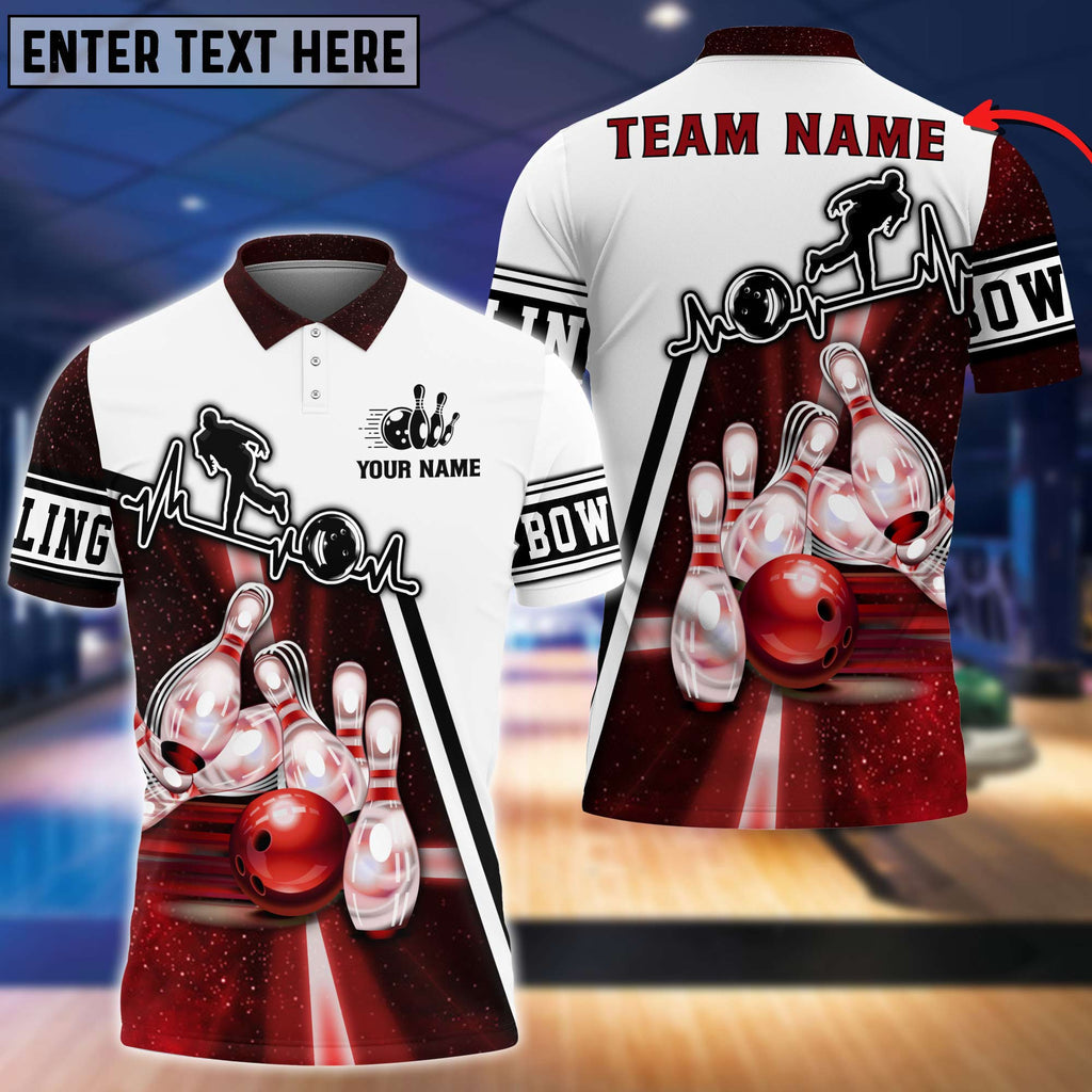 Frenzideas Personalized Name Light Bowling Player Multicolor 3D Shirt